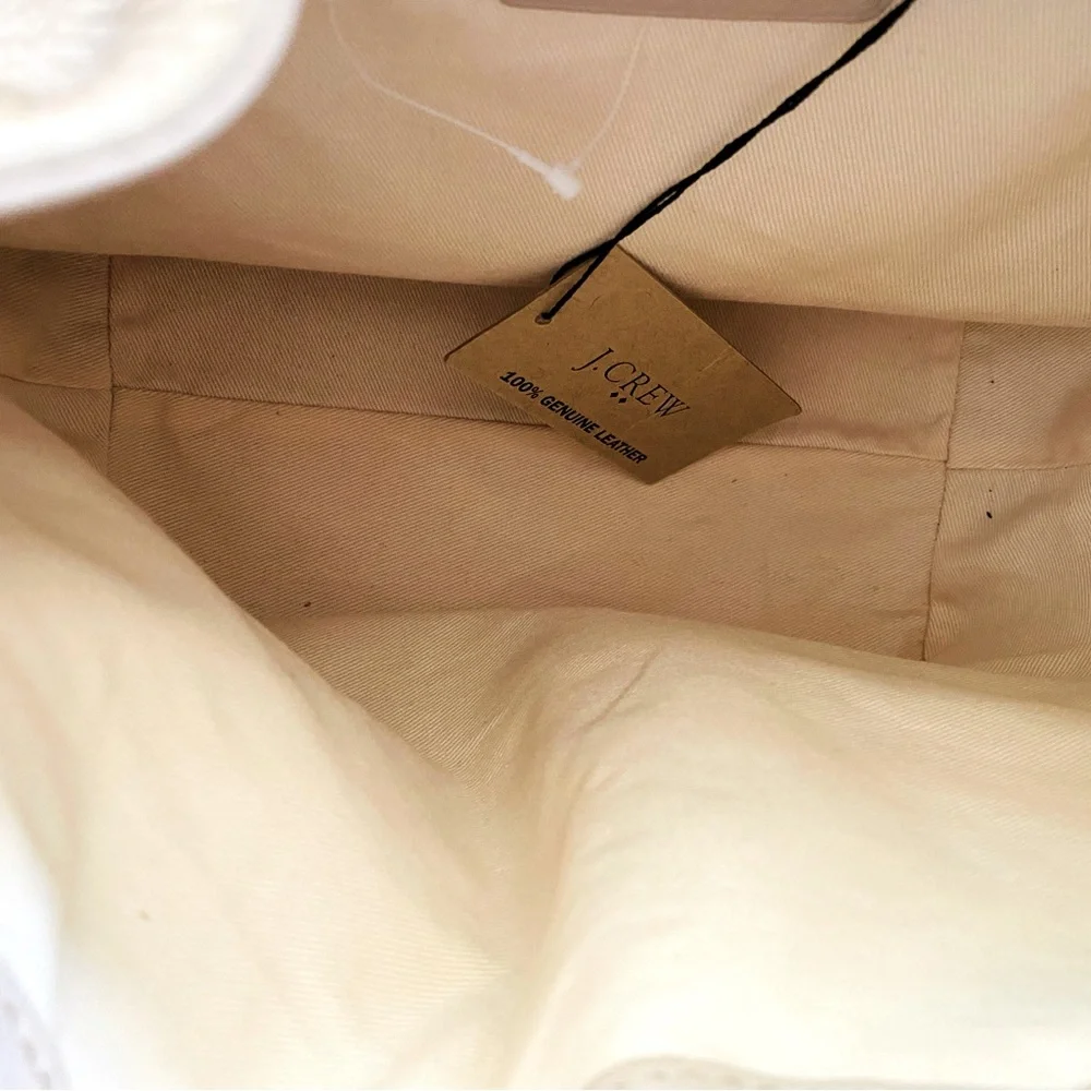 NEW J.Crew Factory Leather Bucket Bag with Tassels - Picture 6 of 9